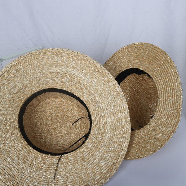 Pearl Straw Big Brimmed Hat Seaside Vacation Beach Hat