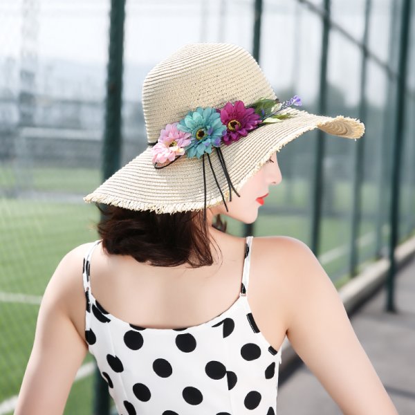 Seaside  Big Brim Rose Red Beach Hat