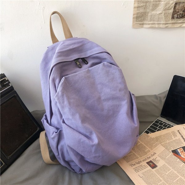 Washed Canvas Art Korean College Style Student Schoolbag